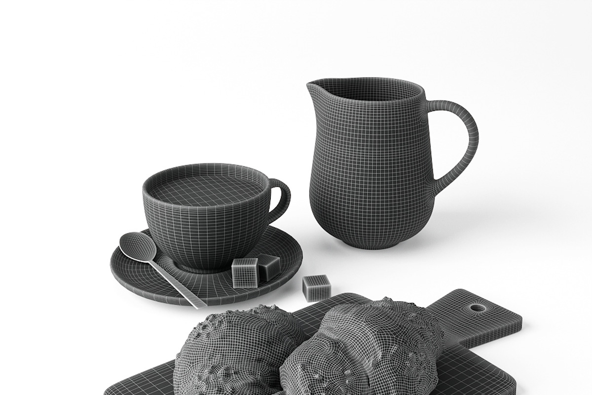 Decor Set Chocolate Croissant, a Food & Drink 3D Model by gianniritschard (Photo 7 of 10)