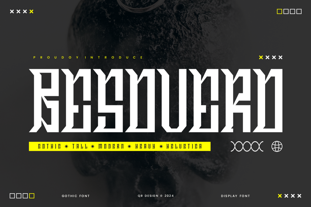 Besovero - Artdeco & Gothic Font, a Blackletter Font by QR Design Studio (Photo 1 of 6)