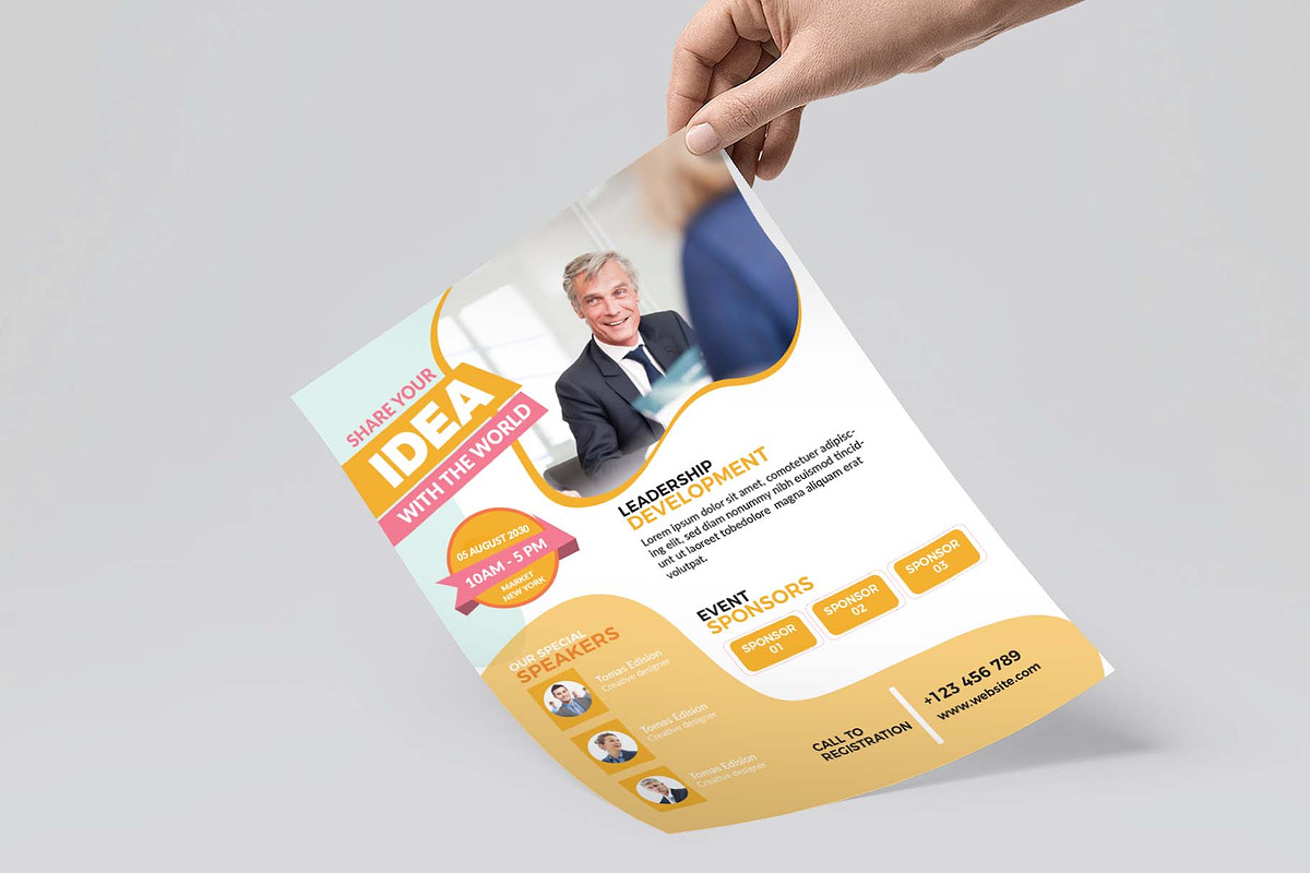 Conference Flyer Template, a Flyer Template by Creativpixl (Photo 4 of 5)