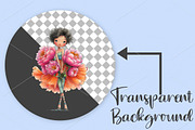 Girl with Flowers Graphics Clipart, an Illustration by Canvas Craft (Thumbnail 2 of 7)