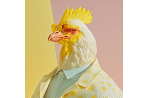 Fashion Chicken Rooster In Suit