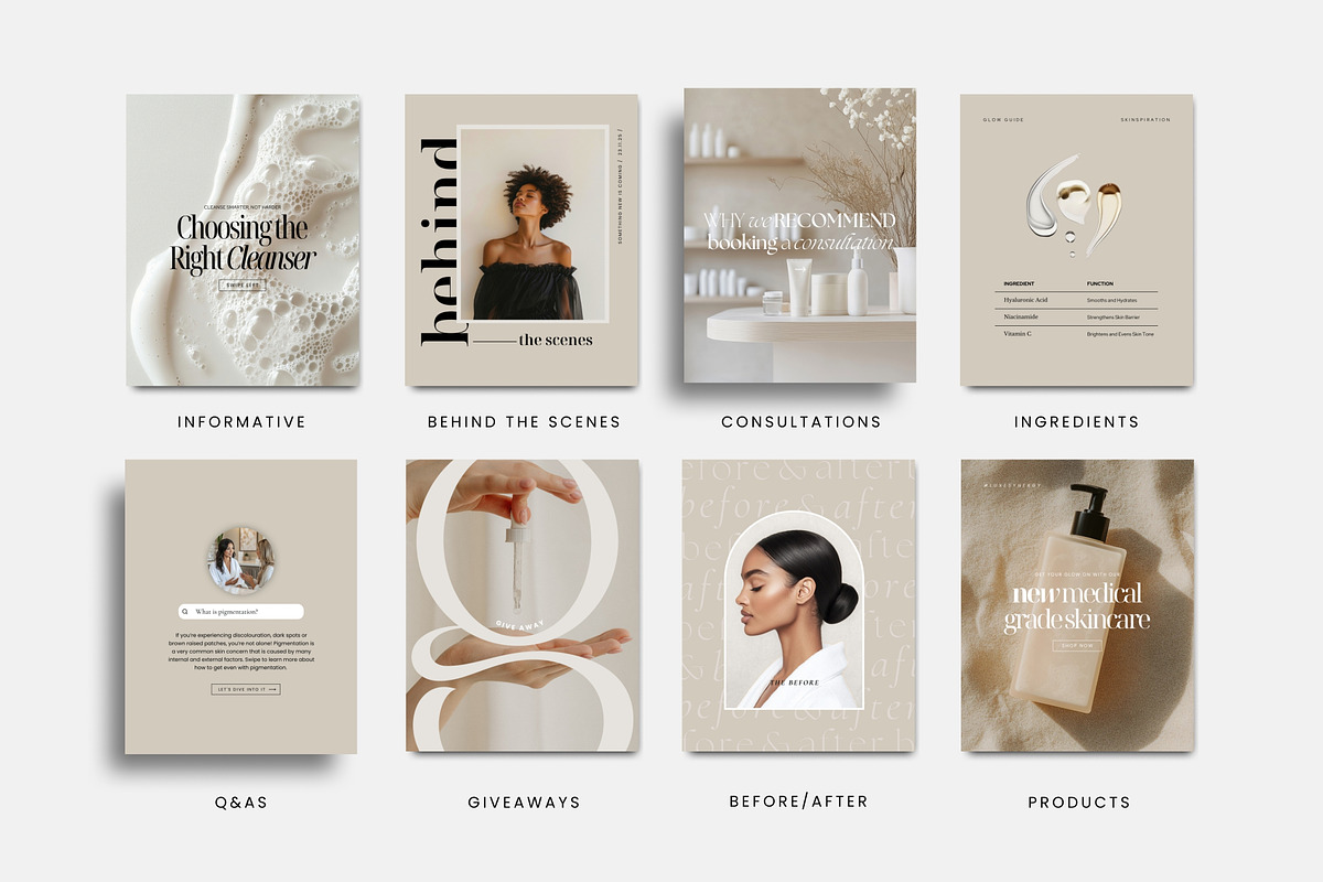 650 Skincare Instagram Templates, a Social Media Template by COCO Designs (Photo 8 of 26)