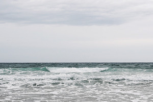 Moody Ocean Beach Stock Photo