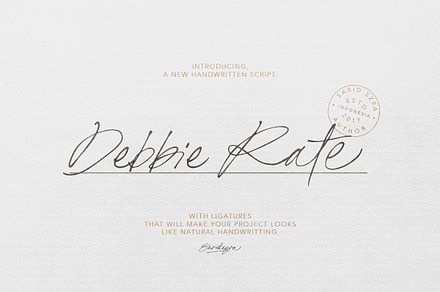 Debbie Rate - Handwriting Script, a Handwritten Font by Sarid Ezra