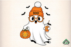 Cute Boujee Ghost Halloween PNG, an Illustration by Craft Nest
