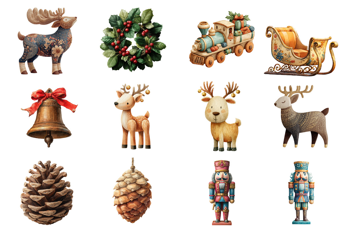 Woodland Christmas Clipart, an Illustration by Design Market (Photo 2 of 3)