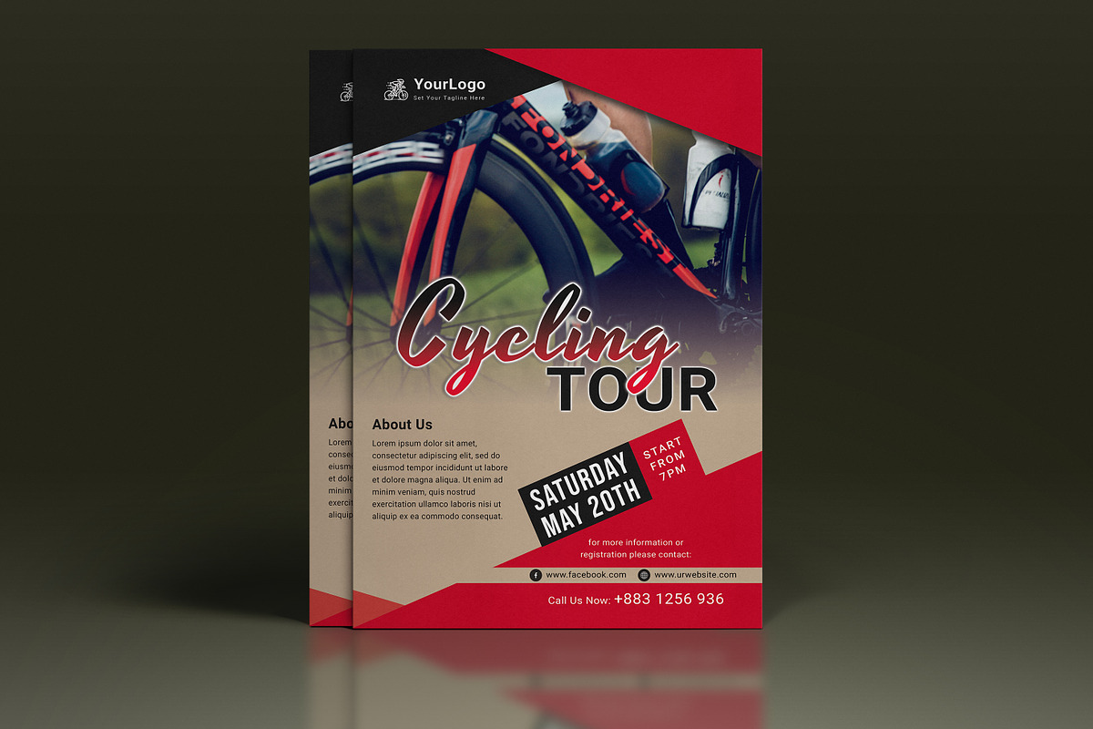 20 Cycling Flyer Bundle, a Flyer Template by graphicsunday