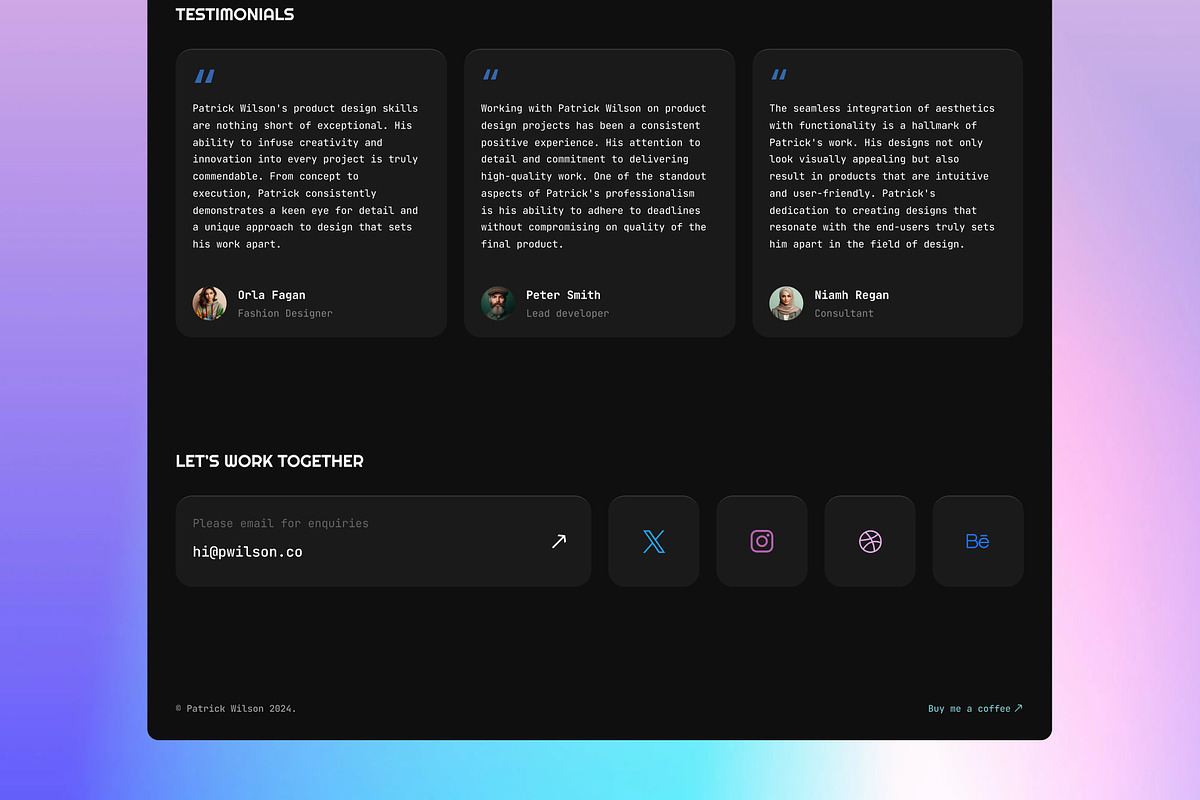 Narayan — Dark Framer Portfolio, a Landing Page Template by Eamonn Day Lavelle (Photo 5 of 5)