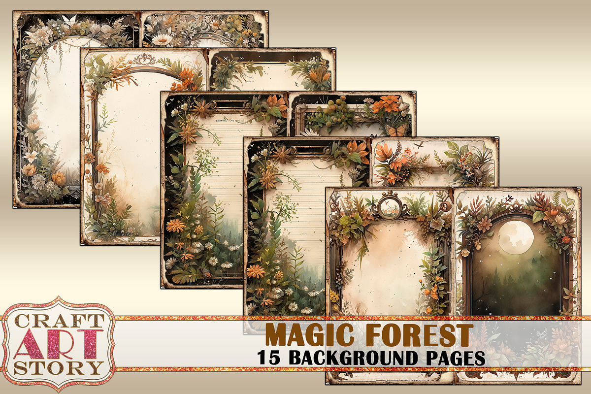 Magic forest Blank background, a Seasonal Illustration by CraftArtStory (Photo 2 of 4)