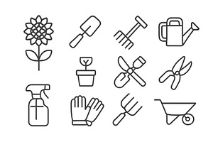 Gardening tools and elements for, an Object Illustration by ZinetroN