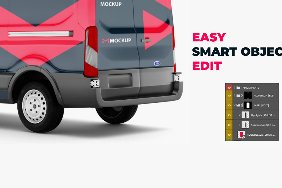 Ford Transit Truck Mockup 2 Views., an Advertising Mockup by SPEED APEX (Photo 3 of 5)
