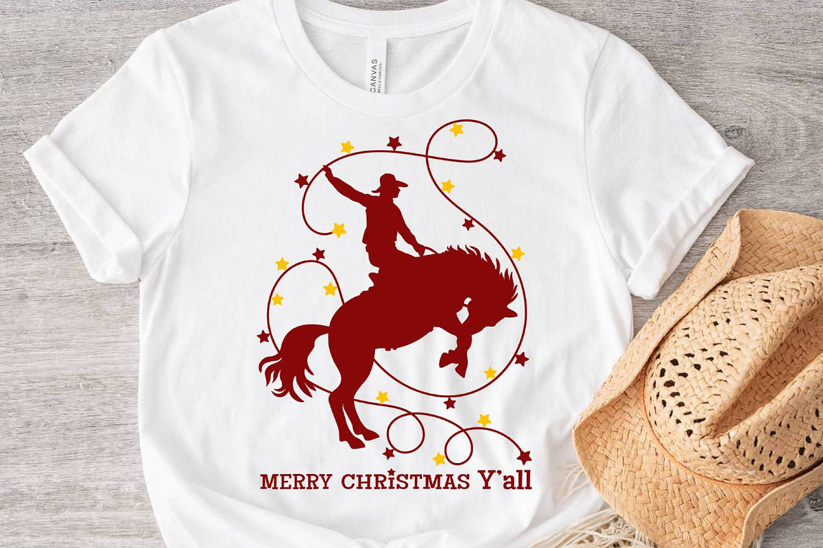 Cowboy Christmas Y’all Print SVG, a Graphic by TanchaArt (Photo 3 of 10)
