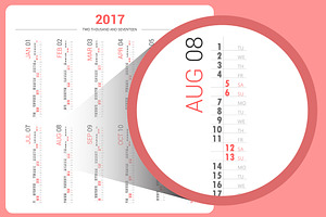 Calendar 2017 Vertical Design