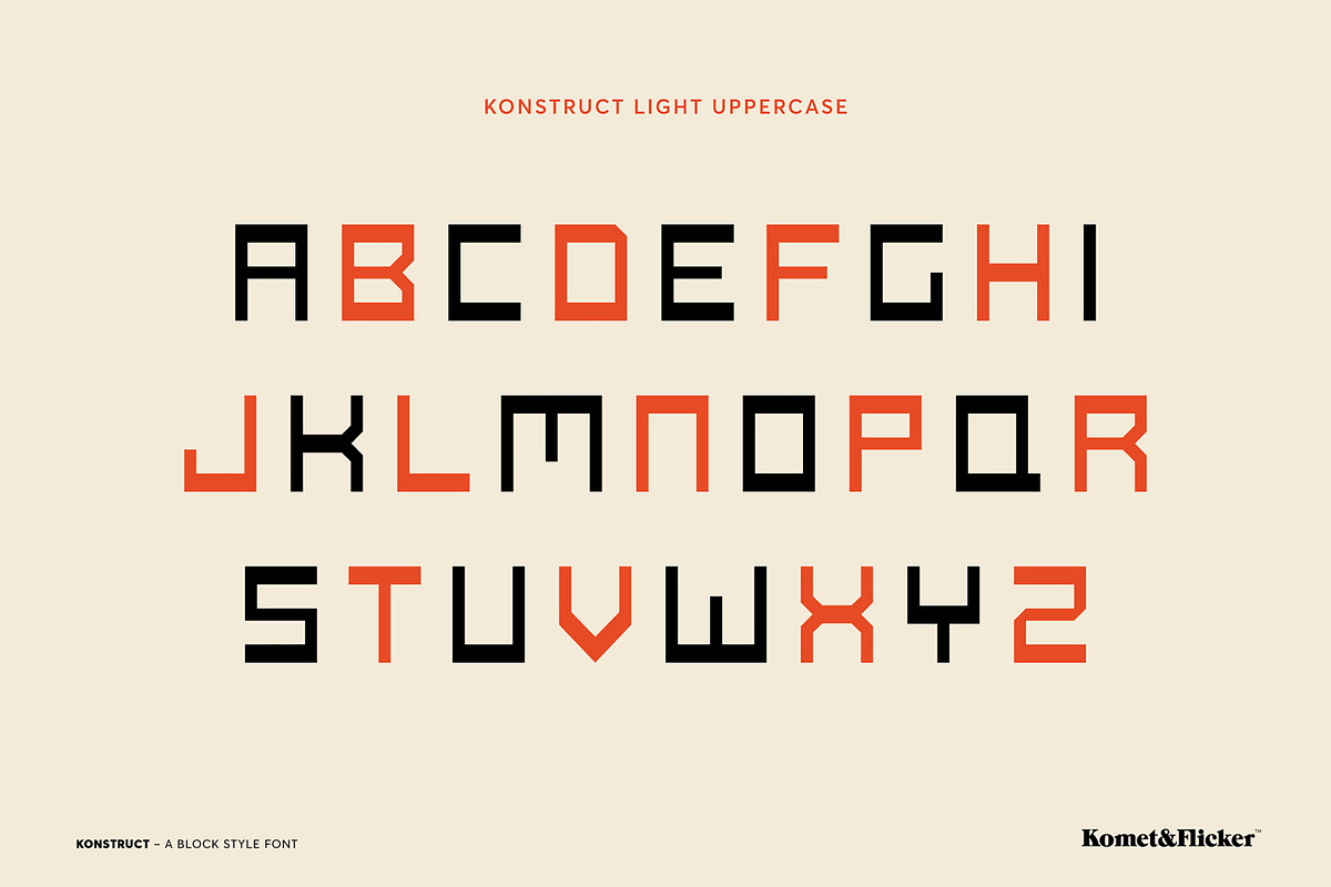KONSTRUCT - A Block Style Font, a Sans Serif Font by Komet & Flicker (Photo 7 of 15)
