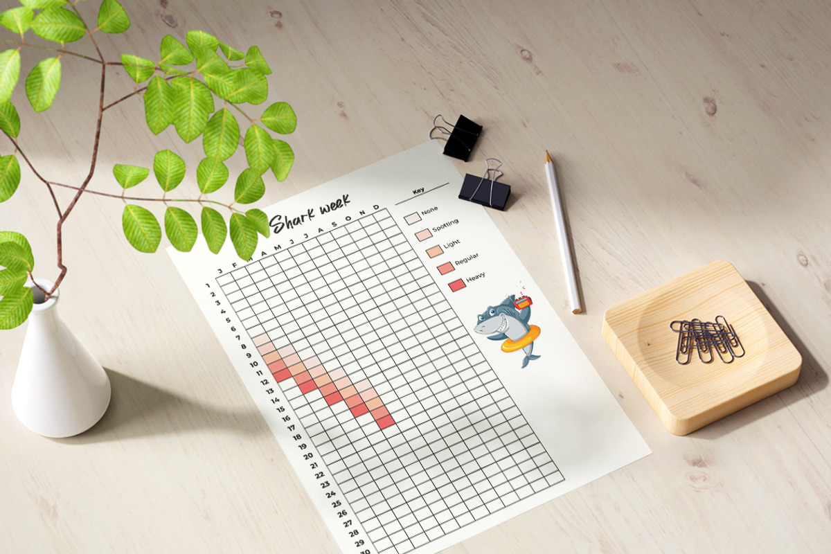 Shark Week Tracker | Period & Health, a Print Template by Graphicsnext (Photo 5 of 5)