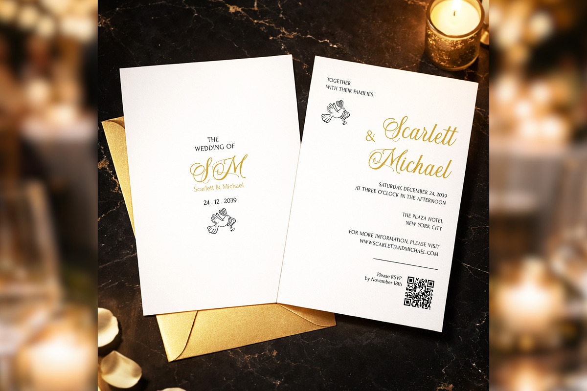Luxury QR Invite CanvaTemplate bd004, an Invitation Template by TyphoonStudio (Photo 1 of 8)