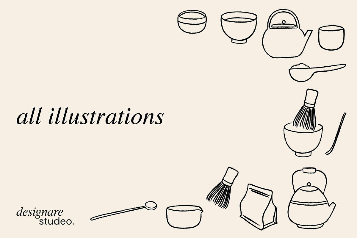 The Matcha Set Illustrations, an Illustration by ginni illustrations (Photo 5 of 5)