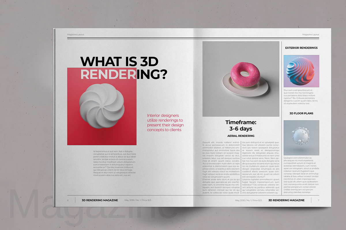 3D Magazine Layout Template for InDesign