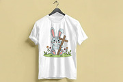 Easter Bunny with Cross Clipart Set, a Graphic by T-shirt Pond (Thumbnail 7 of 10)