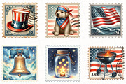 4th Of July Postage Stamp Clipart, an Illustration by OK Design (Thumbnail 5 of 5)