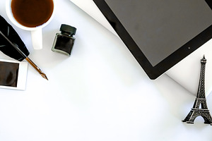 Mug of tea  elegance featuring work, workspace, and desk