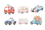 Watercolor Car Clipart, a Decorative Illustration by BerryPieArt (Thumbnail 4 of 4)