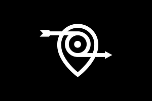 arrow pin map location compass logo, a Branding & Logo Template by devastd