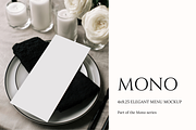 Black & White Wedding Menu Mockup, an Advertising Mockup by Serenefeeling (Thumbnail 1 of 6)