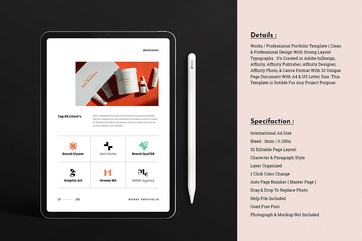 Works Portfolio Template | CANVA, a Brochure Template by TemplateFolio-Shop (Photo 3 of 15)