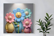 Happy Flower Family, a Person Illustration by Sharon Schwalbe (Thumbnail 1 of 5)