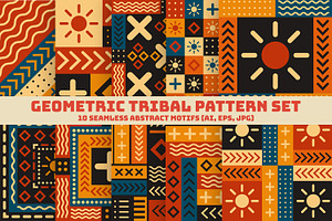 Geometric Tribal Pattern Set, a Pattern Graphic by Cool Worker