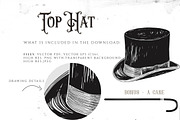 VINTAGE TOP HAT ILLUSTRATION, an Illustration by Friendly Label (Thumbnail 2 of 2)