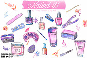 Manicure clip art, seamless pattern, a Work Illustration by CpandoShop (Thumbnail 4 of 5)