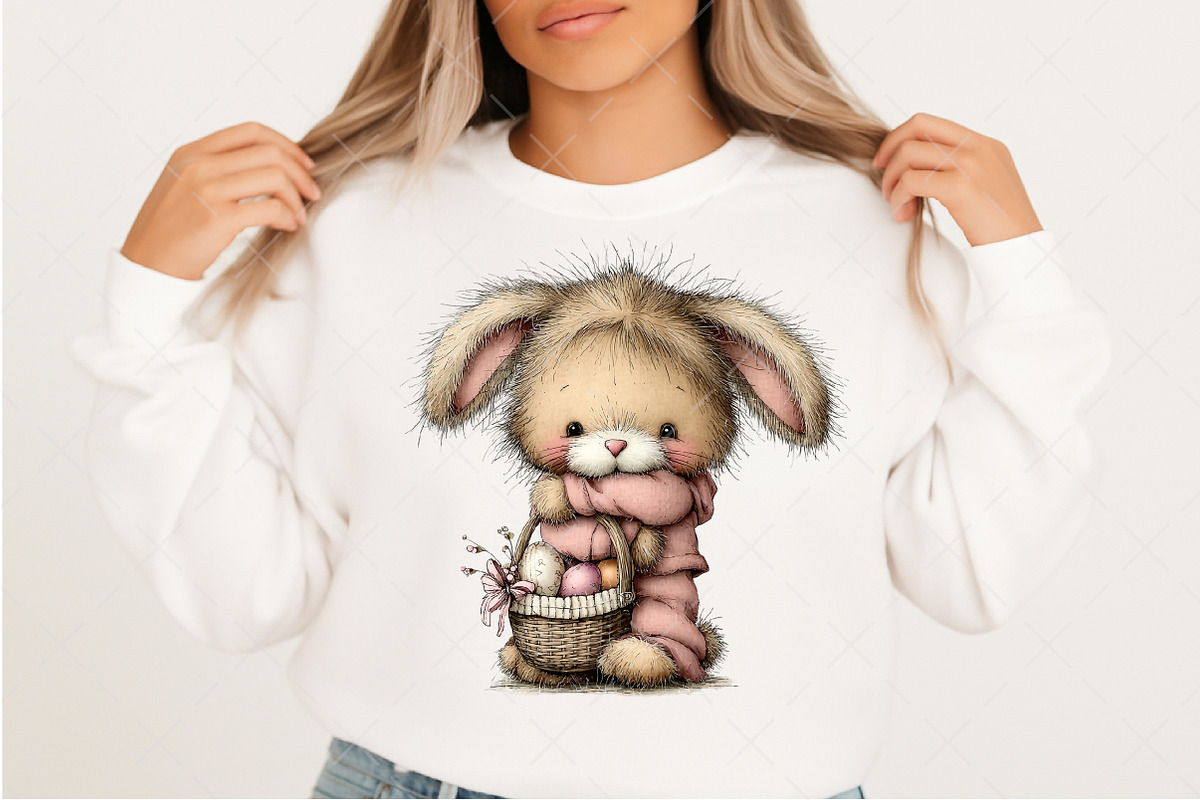 Whimsical Easter Bunny Clipart, an Illustration by Craft Nest (Photo 8 of 11)