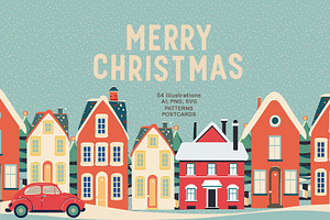 Сhristmas illustrations.Winter cards
