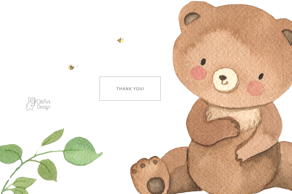 Bear watercolor clipart. Woodland, a Graphic by OlliArtDesign (Photo 6 of 6)