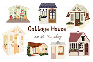 Cottage house illustrations