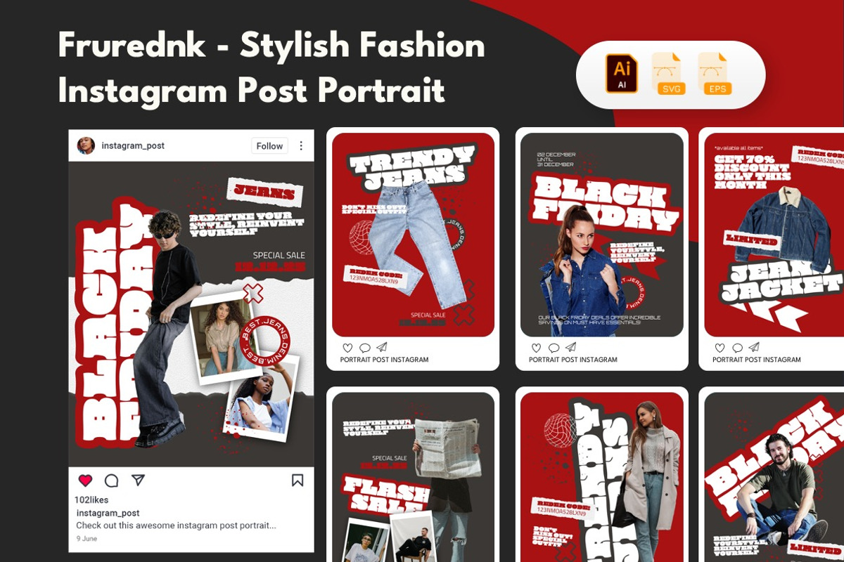 Urban Fashion - Instagram Bundle 03, a Social Media Template by Dhabee (Photo 5 of 10)