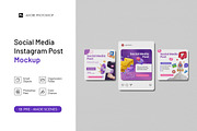 Social Media Instagram Post Mockup, an Advertising Mockup by Graphic Deal (Thumbnail 1 of 15)