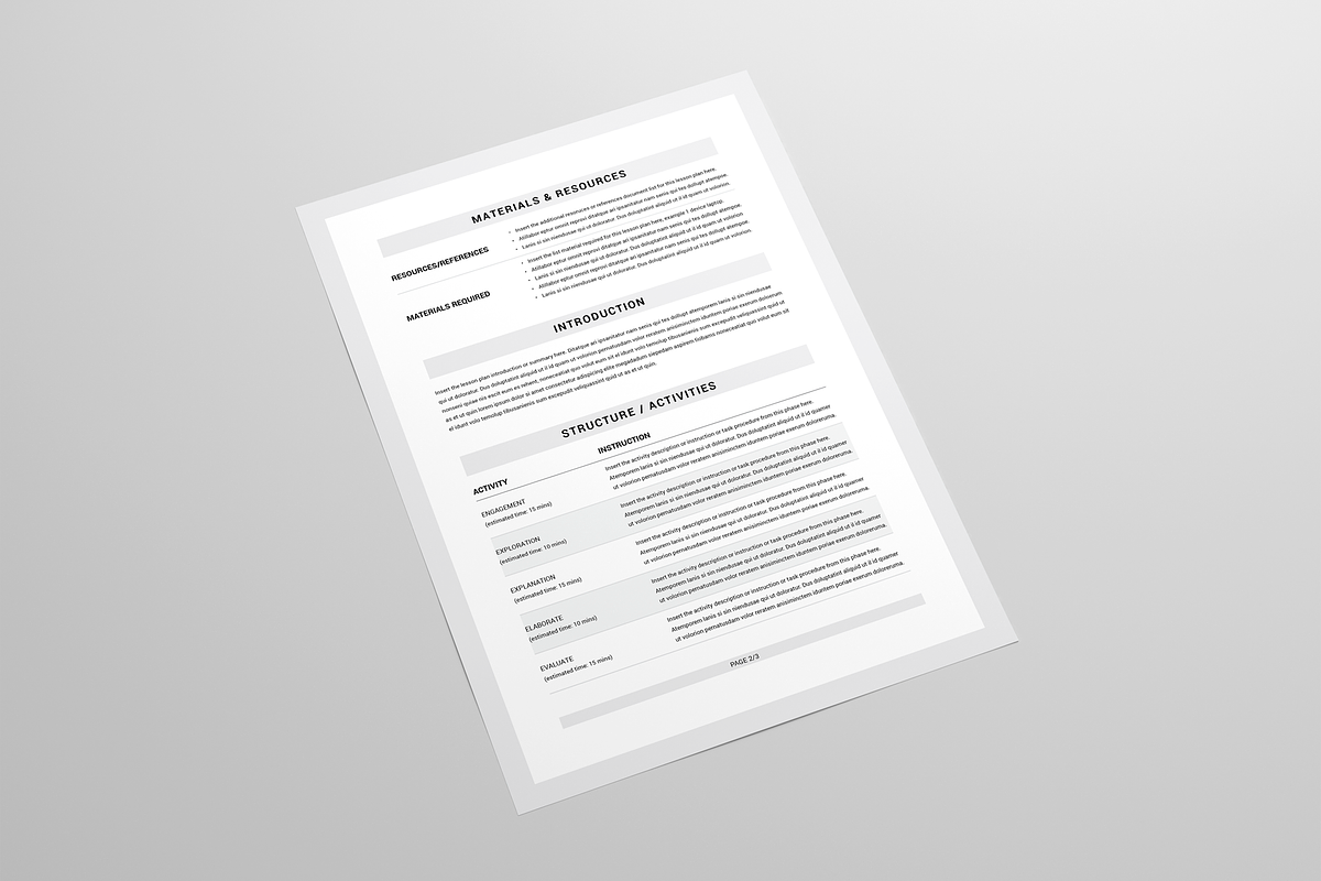 Lesson Plan | MS Word & Indesign, a Stationery Template by Leaflove