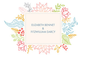Vector Flower Illustration and Frame