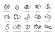 Fruit Healthy Eating Thin Line Pack, an Outline Icon by Tettygreen (Thumbnail 2 of 2)