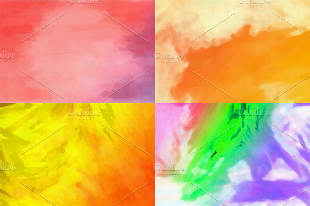 10 Colorful Watercolor Textures preview 5