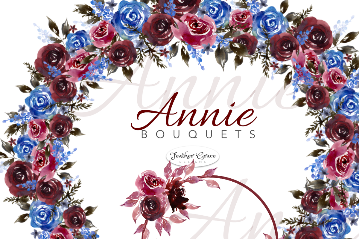 Burgundy & Navy Florals, an Illustration by Feather Grace Designs (Photo 5 of 15)