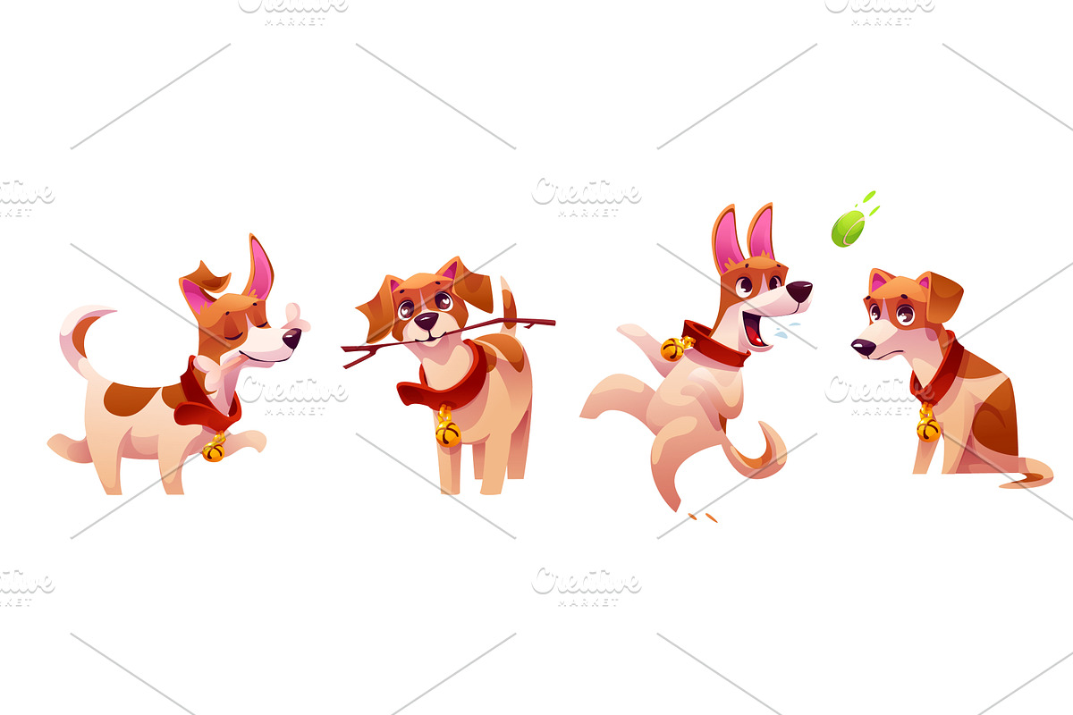 Cute dog character behavior cartoon, an Animal Illustration by art PVP - market