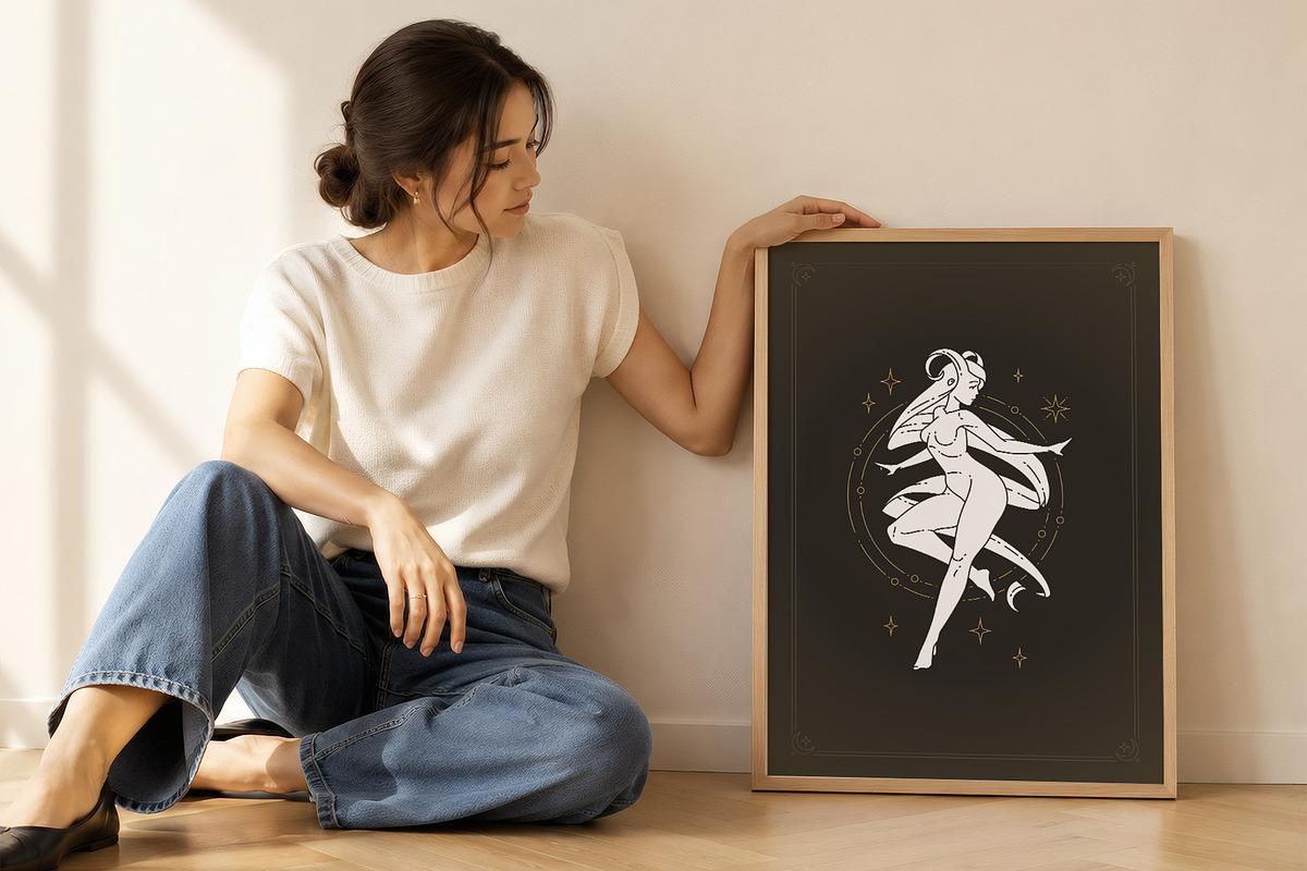 Mystical Aries Zodiac Wall Art, a Person Illustration by Vasya Kobelev (Photo 7 of 7)