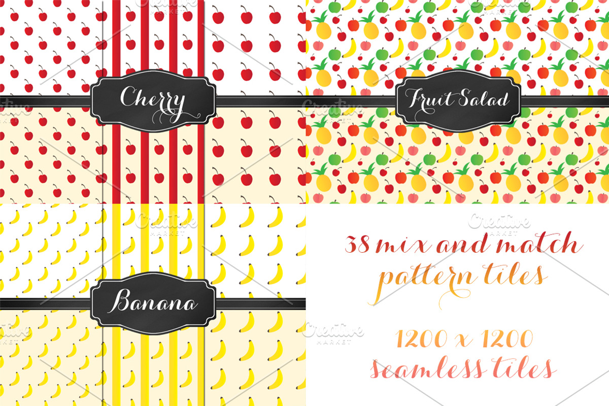 Fruit Punch 38 Seamless Pattern Set preview 3