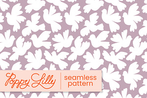 Lilac Birds Seamless Pattern