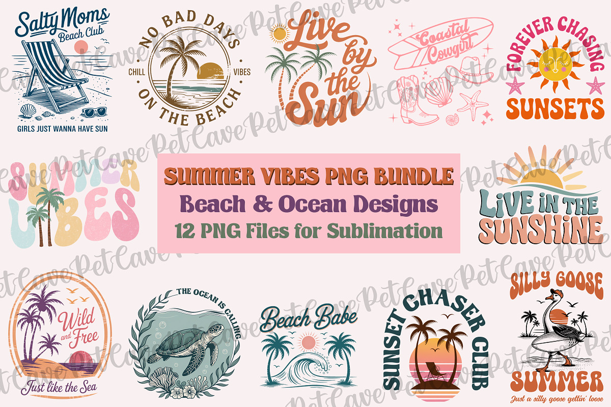 Summer Vibes Sublimation Bundle, a Graphic by Pet Cave (Photo 1 of 6)