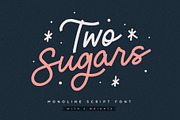 Two Sugars Script Font, a Script Font by Sam Parrett (Thumbnail 1 of 8)